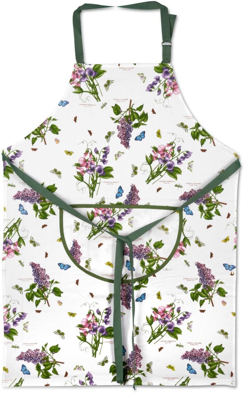 Pimpernel Botanic Garden Cotton Apron - Adjustable Chef Apron with Poc