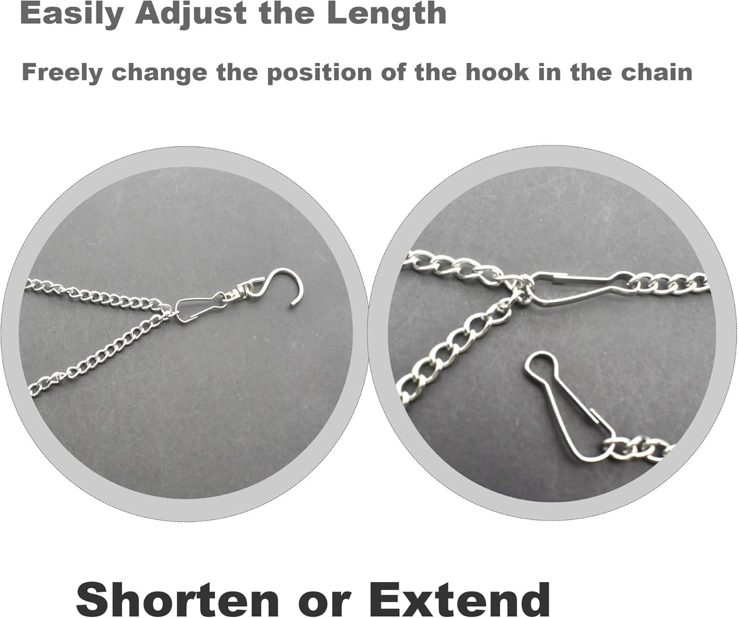 10 Pcs Fine Hanging Chain(1.2mm Dia.) Small Hang Bracket Decorative Replacement Link Chains Hooks for Sign Planter Bird Feeders,6 inch Long Stainless Chains and 5 Pcs Swivel S-Hooks