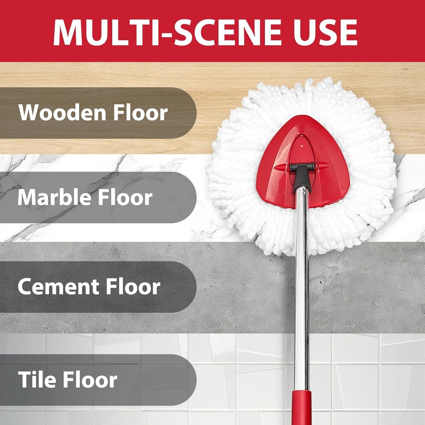Spin Mop Replacement Set for O-Ceda EasyWring 1-Tank System, Includes
