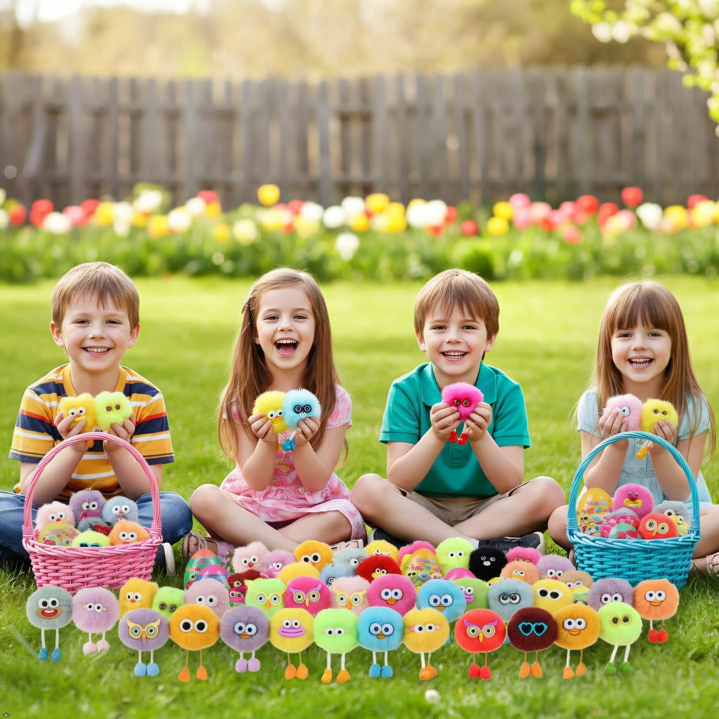 24 Pcs PreFilled Easter Eggs with Plush Toys Keychain Decoration Stuffed Toy Great for Kids Boys Girls Easter Basket Stuffers Party Favors Easter Egg Fillers Hunt (Easter)