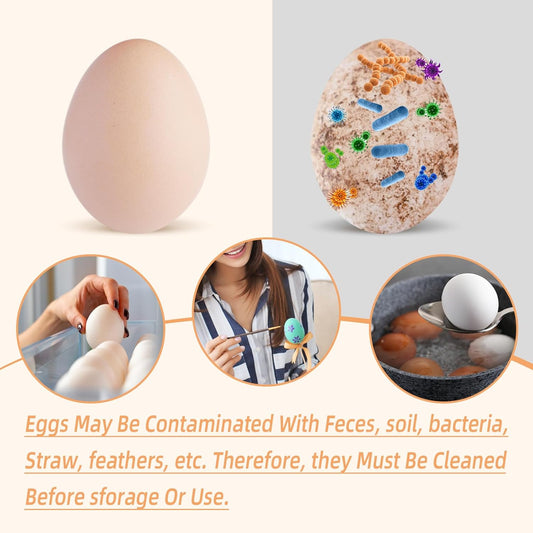 2PCS Silicone Egg Cleaner for Fresh Eggs, Egg Washer for Fresh Eggs, Egg Scrubber for Fresh Eggs, Reusable Cleaning Tools for Chicken Coop Accessories Cute Easter Gifts (White + Brown)
