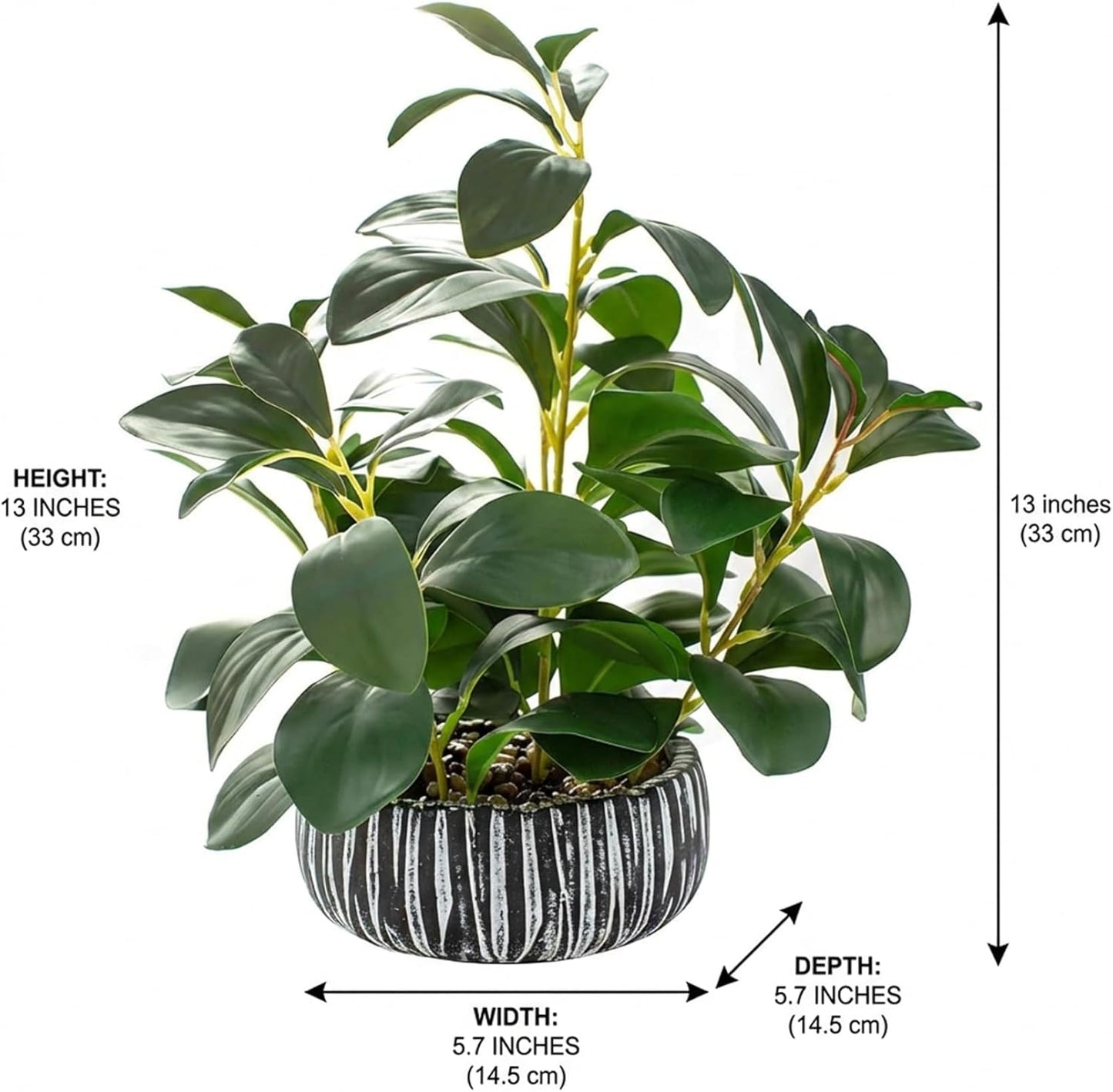 Small Artificial Plants in Pots Realistic Faux Green Vine Plant in Cement Planter for Indoor Home Desk Decor Office Bedroom Bathroom Artificial Plants Indoor, Faux, Small
