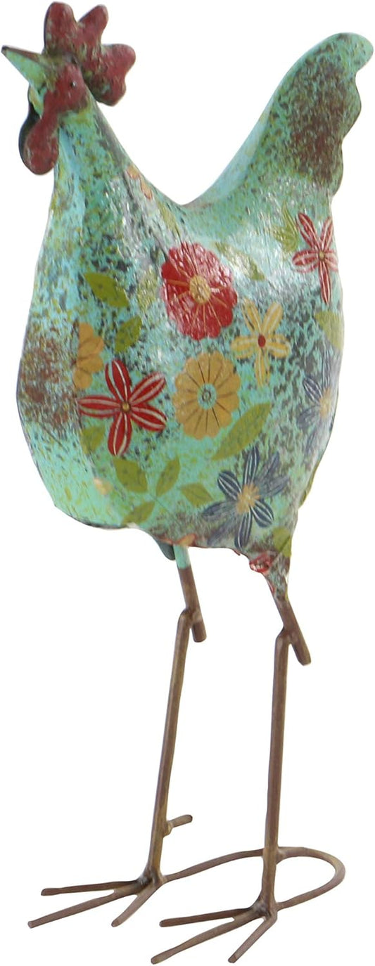 Deco 79 Metal Rooster Decorative Garden Sculpture Indoor Outdoor Distr