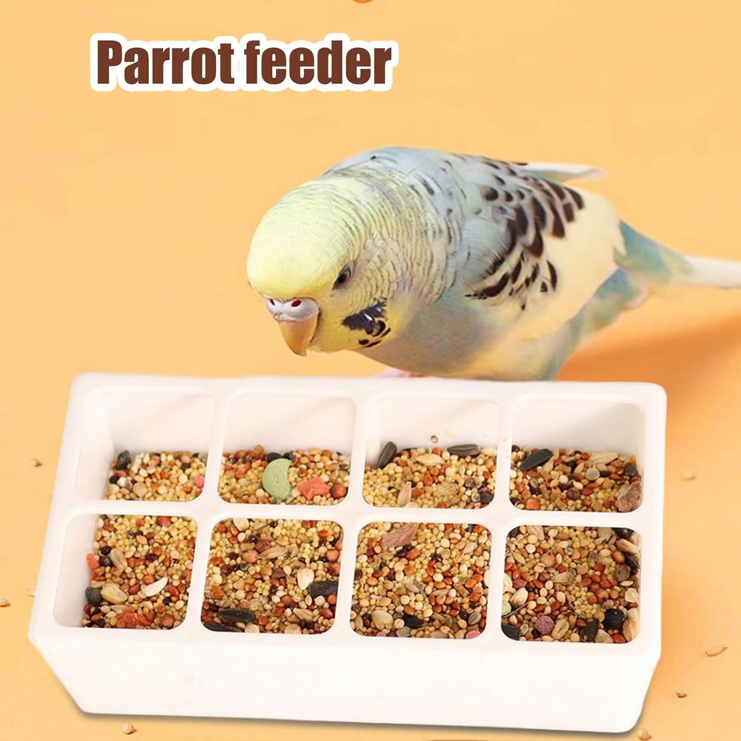 Bird Cage Feeder - 8-Grid Parakeet Water Dispenser - Parakeet Accessories for Yard Indoor Courtyard Garden Outdoors Balconies Wall Door Patio Porch Gazebo
