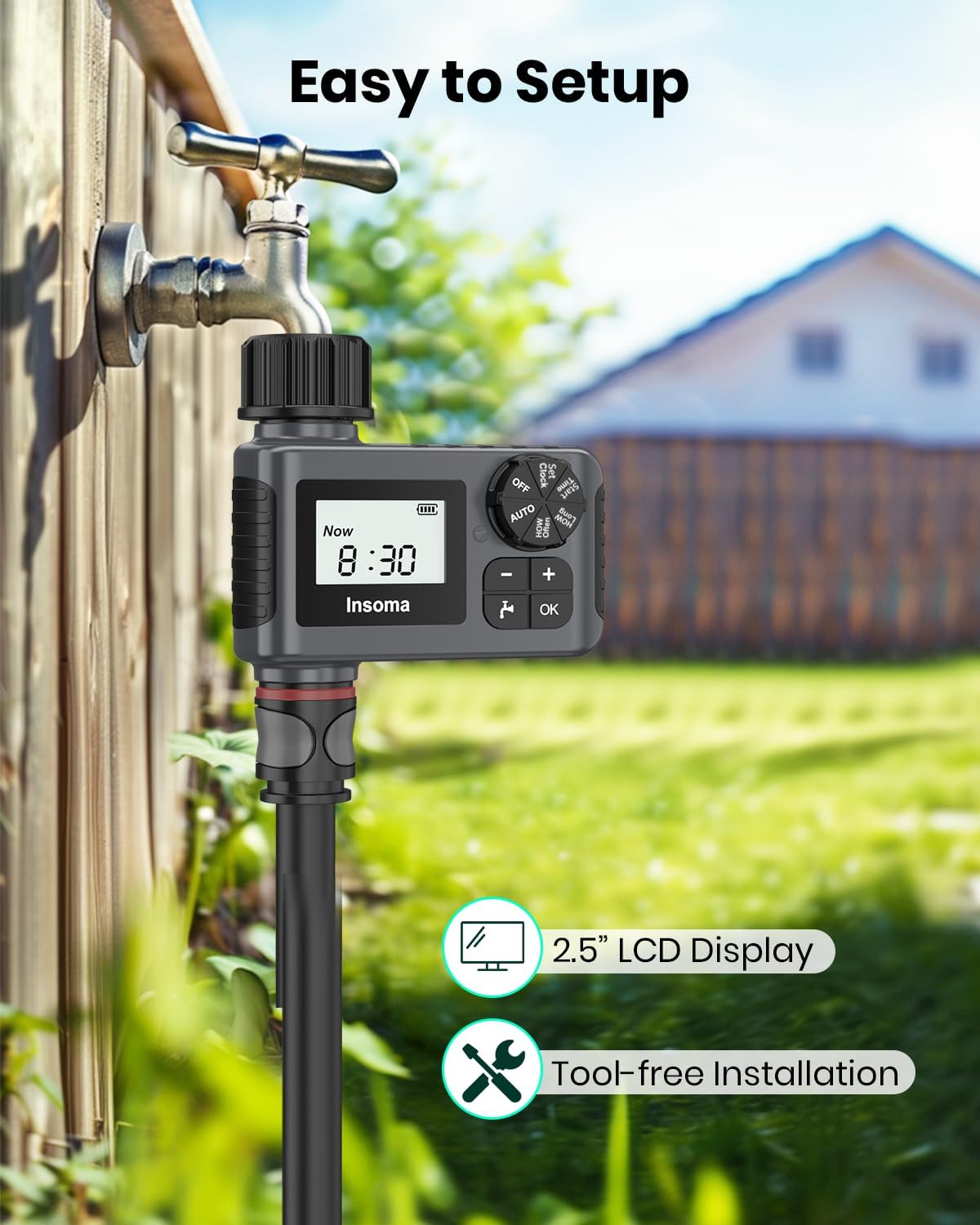 Outdoor Garden Hose Faucet Timers, Programmable Water Sprinkler Timer
