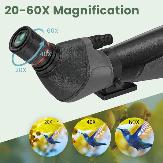 Gosky 20-60x85 Spotting Scope with Full Size Tripod, Phone Adapter and
