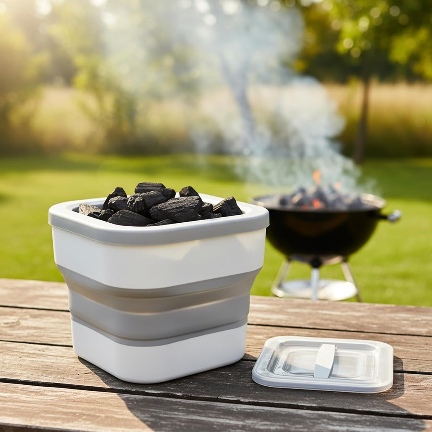 Wood Pellet Storage Container with Scoop, Waterproof Foldable Storage