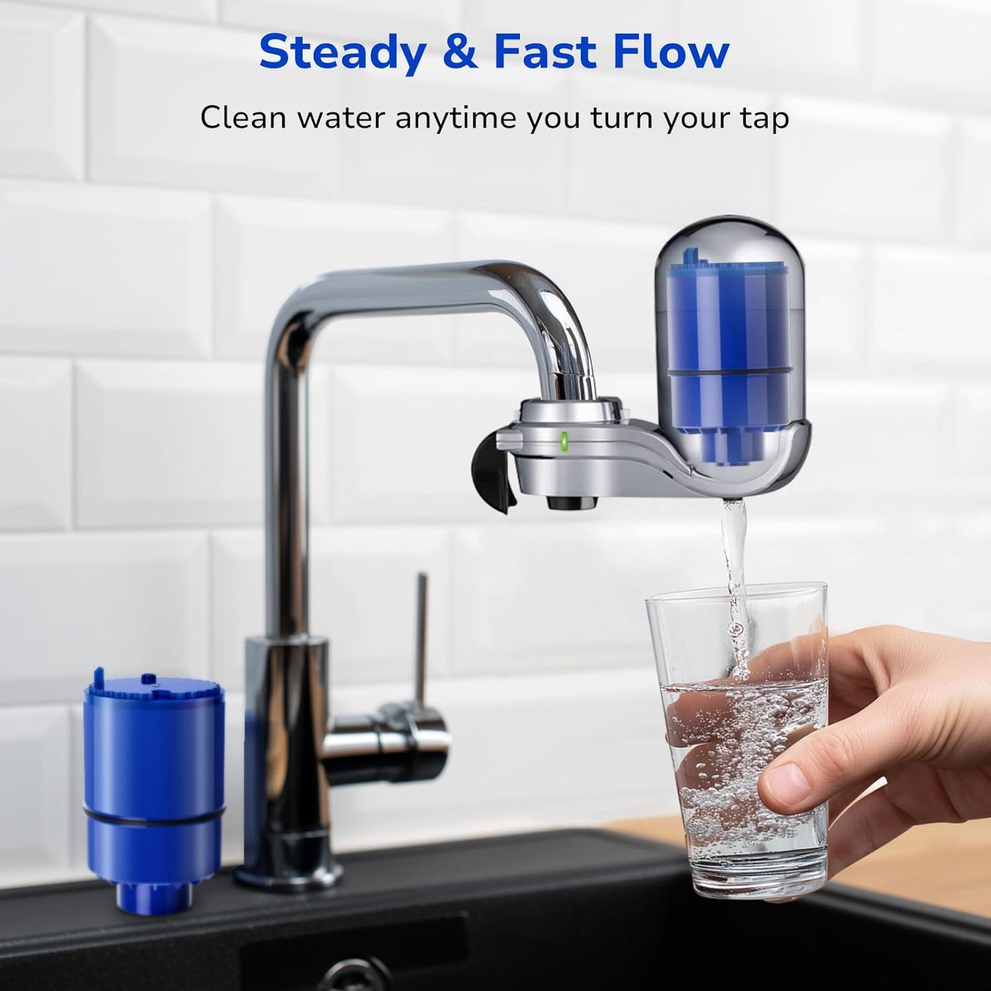 Fil-Fresh 2-Pack PURWater Filter Replacement for RF-9999 PURPLUS Faucet Water Filtration System, NSF Certified, Replace Mineral Core Faucet Mount Water Filter