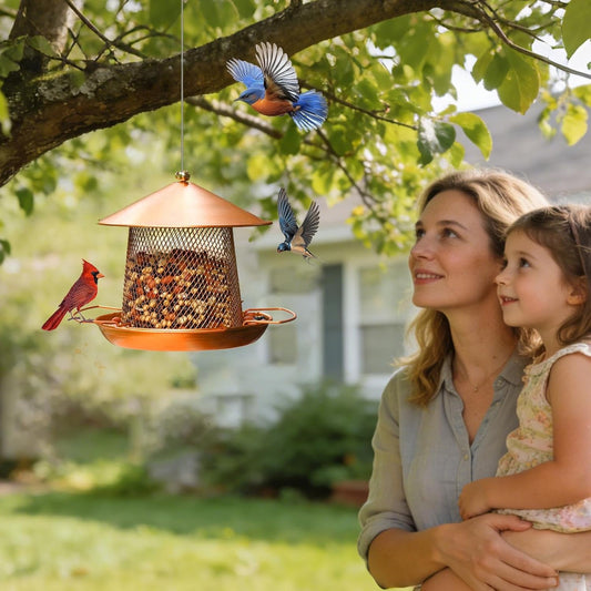 Bird Feeders for Outdoors - Decorative Hangable,Outside Wild Bird Feeding Station,for Finches Robins Sparrows Canary Budgies Backyard Balcony Patio Terrace