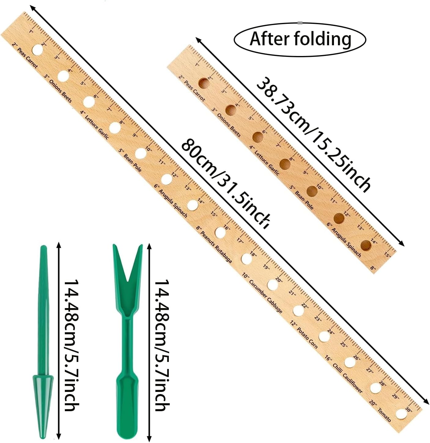 Foldable Plant Ruler Spacer Tool Seeder – Precise Planting for Vegetab