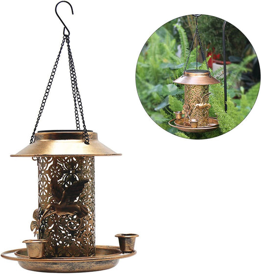 Iron Bird Feeders Hummingbirds Feeders Hummingbirds Water Bottle Solar Bird Feeders Outdoors Hangings Squirrels Proof