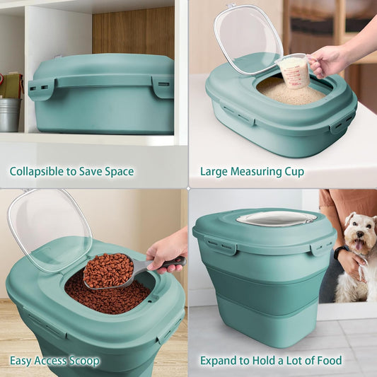 Rice Storage Bin Cereal Containers, 13-50lb Collapsible Rice Container