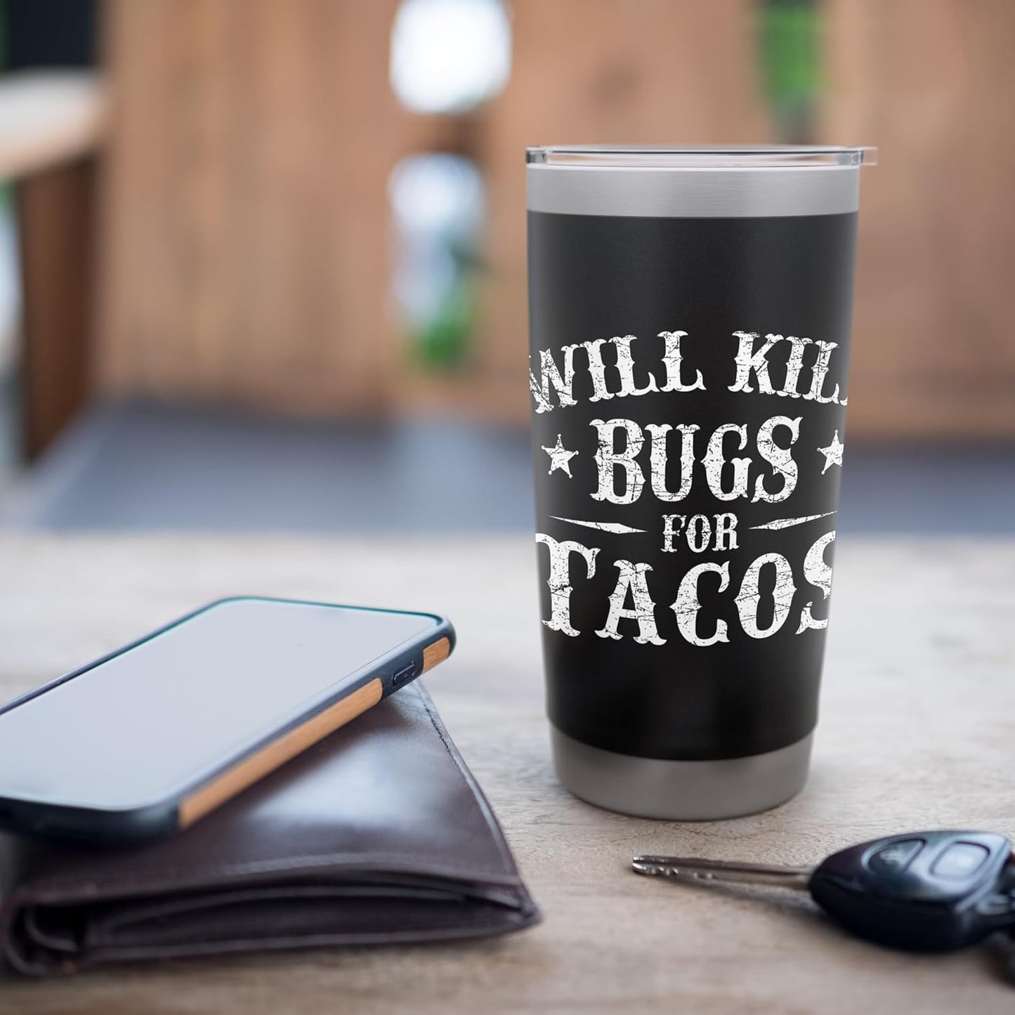 Will Kill Bugs For Tacos - Pest Control Worker Exterminator Stainless Steel Insulated Tumbler