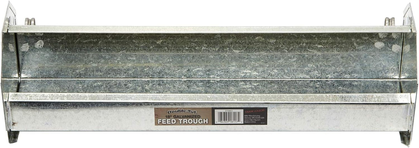Double-Tuf® Metal Poultry Trough Feeder | Galvanized Steel Poultry Trough Feeder | 18"