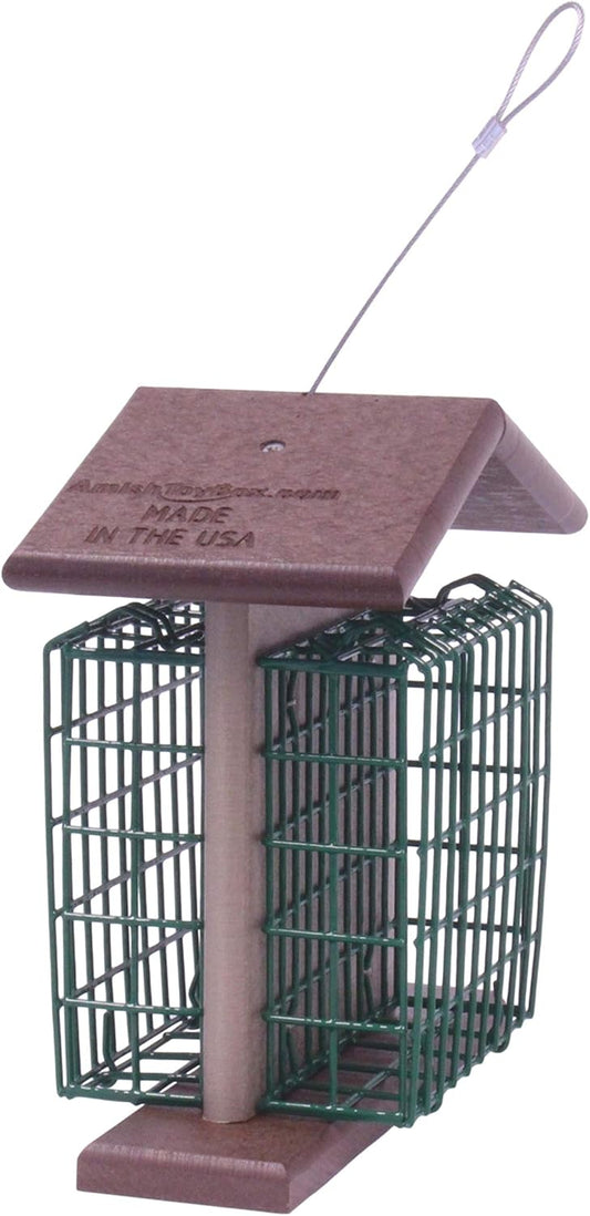 AmishToyBox Double Suet Bird Feeder, Eco-Friendly Poly Lumber (Milwauk