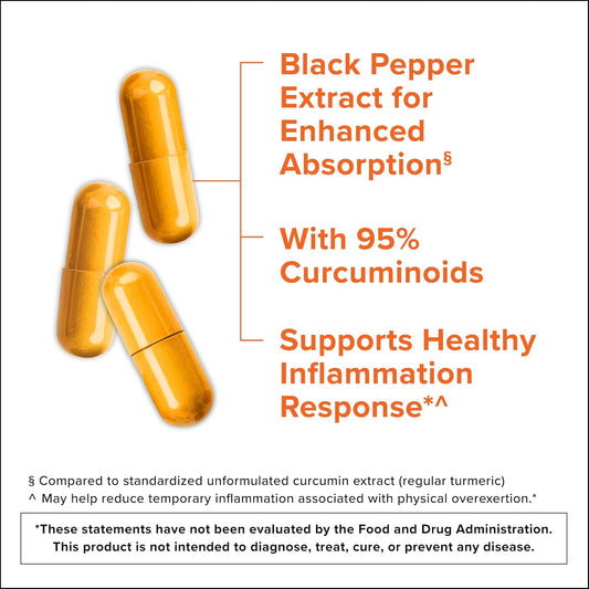 Qunol Turmeric Curcumin with Black Pepper & Ginger, 2400mg Turmeric Ex