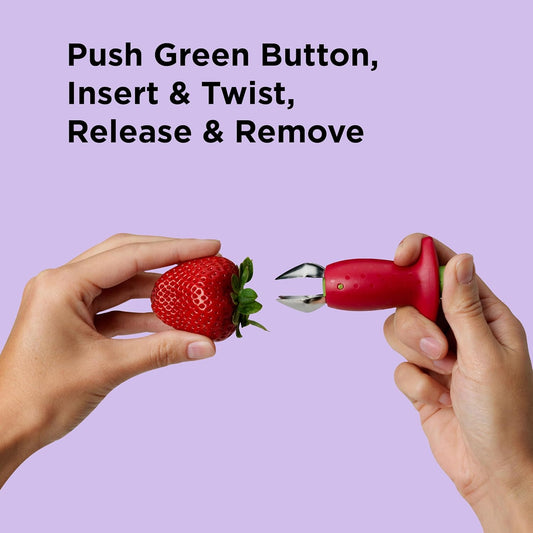 Chef'n Original Stem Gem Strawberry Huller, Red/Green - 102-138-005