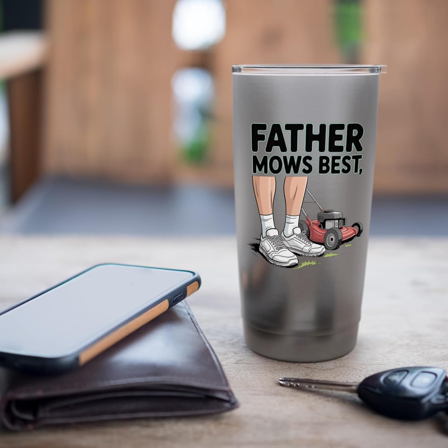 Father Mows Best Funny Dad Joke Lawn Care Tees And more Stainless Steel Insulated Tumbler