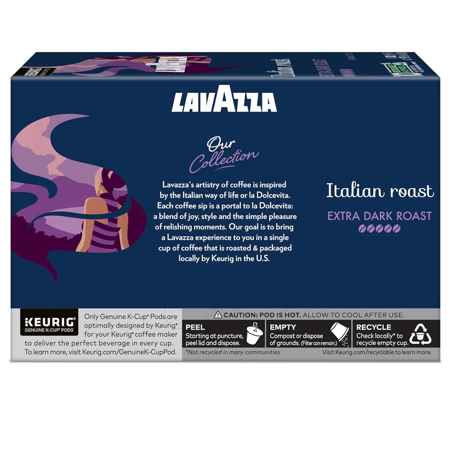 Lavazza Italian Roast, Keurig Single Serve K-Cup Pods, 60ct (6 Packs of 10)