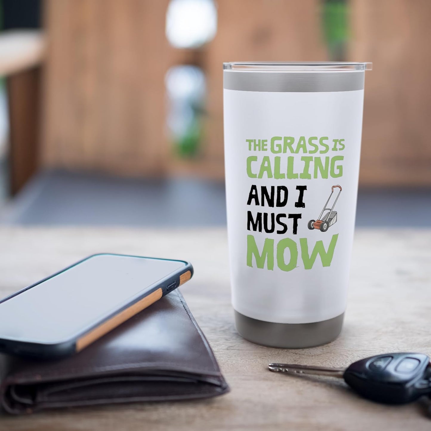 Funny Lawn Mowing Lawn Care Design Lawn Mower Stainless Steel Insulated Tumbler