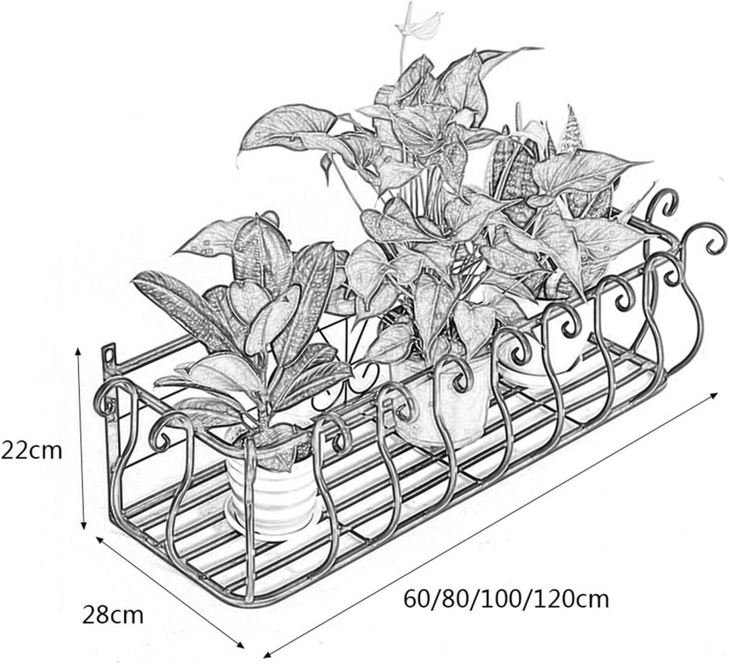Hanging Railing Planter for Fence & Window Sill | Round/Square Potted