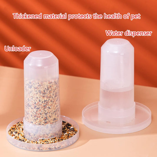 Bird Chicken Automatic Food Water Feeder Poultry Feeder Port Rain No Waste Fit for Buckets Barrels Auto Feeding Plate