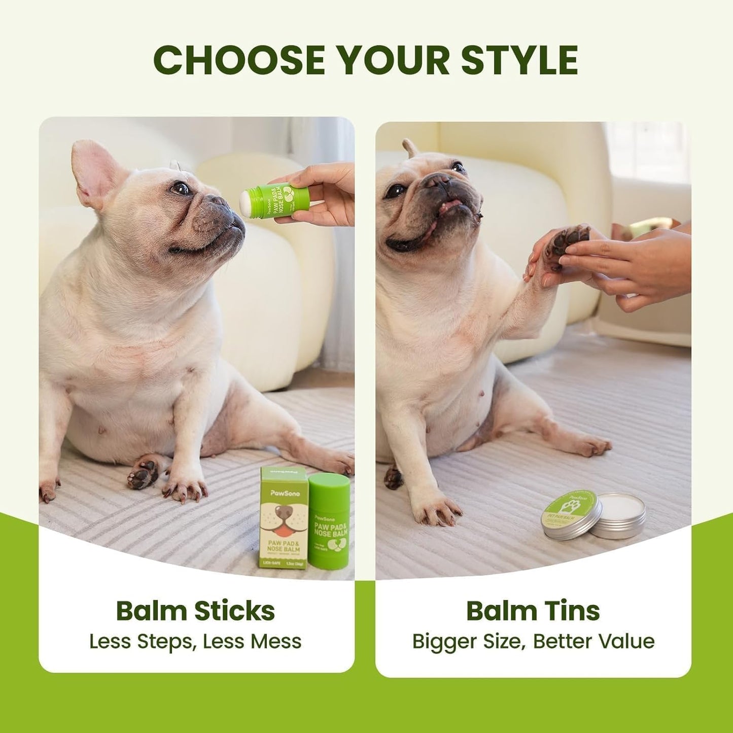 Lick-Safe Dog Paw & Nose Balm with Coconut Oil | All-Natural Moisturiz