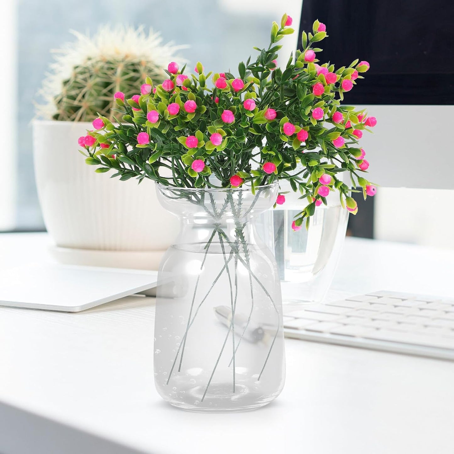 Milisten Glass Vase Hydroponic Flower Vase Small Glass Planter Pot Water Plant Holder for Home Décor Wedding Centerpieces and Bookshelf Decoration