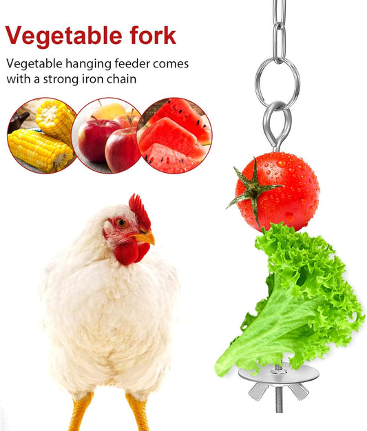 POPETPOP Chicken Hanging Feeder Chain with Adjustable Stainless Steel