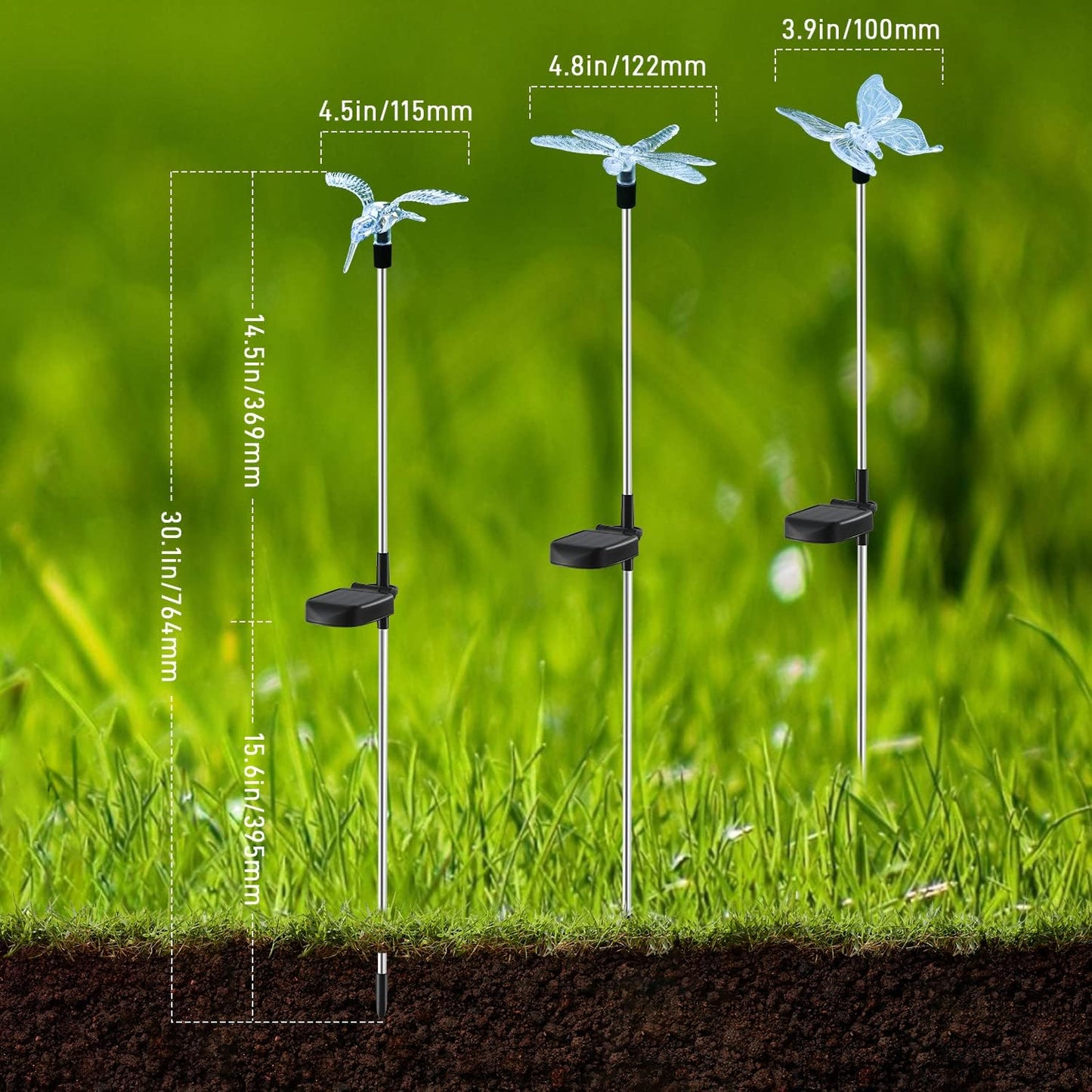 OxyLED Solar Garden Stake Lights 6 Pack Outdoor LED Figurine Lighting