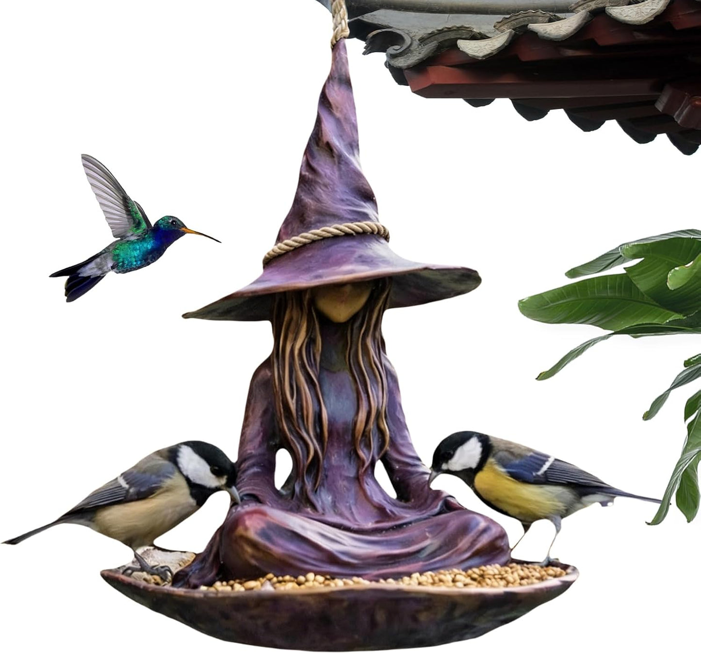 Bird Feeder for Outside - Weatherproof Hangable Funny Gadget,Outdoor Bird Feeder Food Station | for Finches Robins Sparrows Budgies Backyard Balcony Patio Terrace Tree Branches Eaves