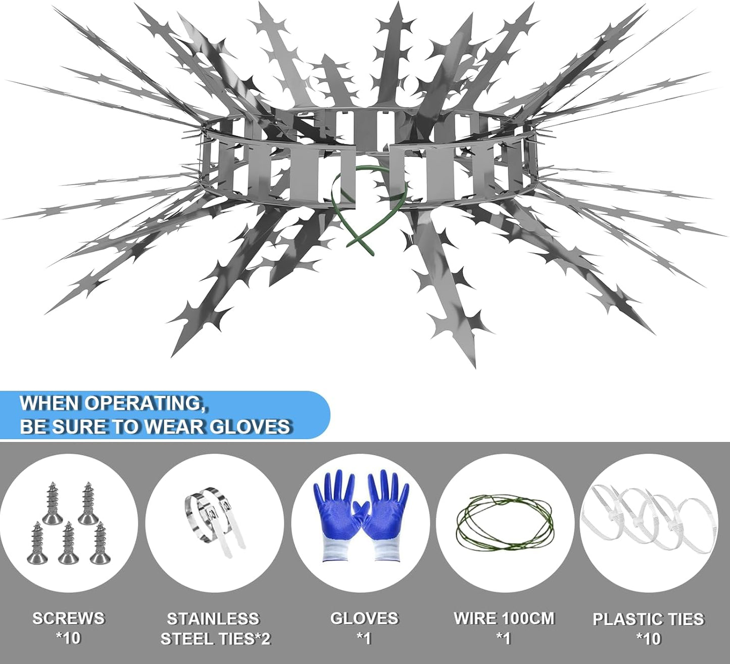 Bird Spikes Squirrel Proof Baffle for Bird Feeders, Avoid Climb Spikes