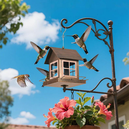 Outdoor Bird Feeding Station - Large Capacity Hanging Feeder, Wild Bir