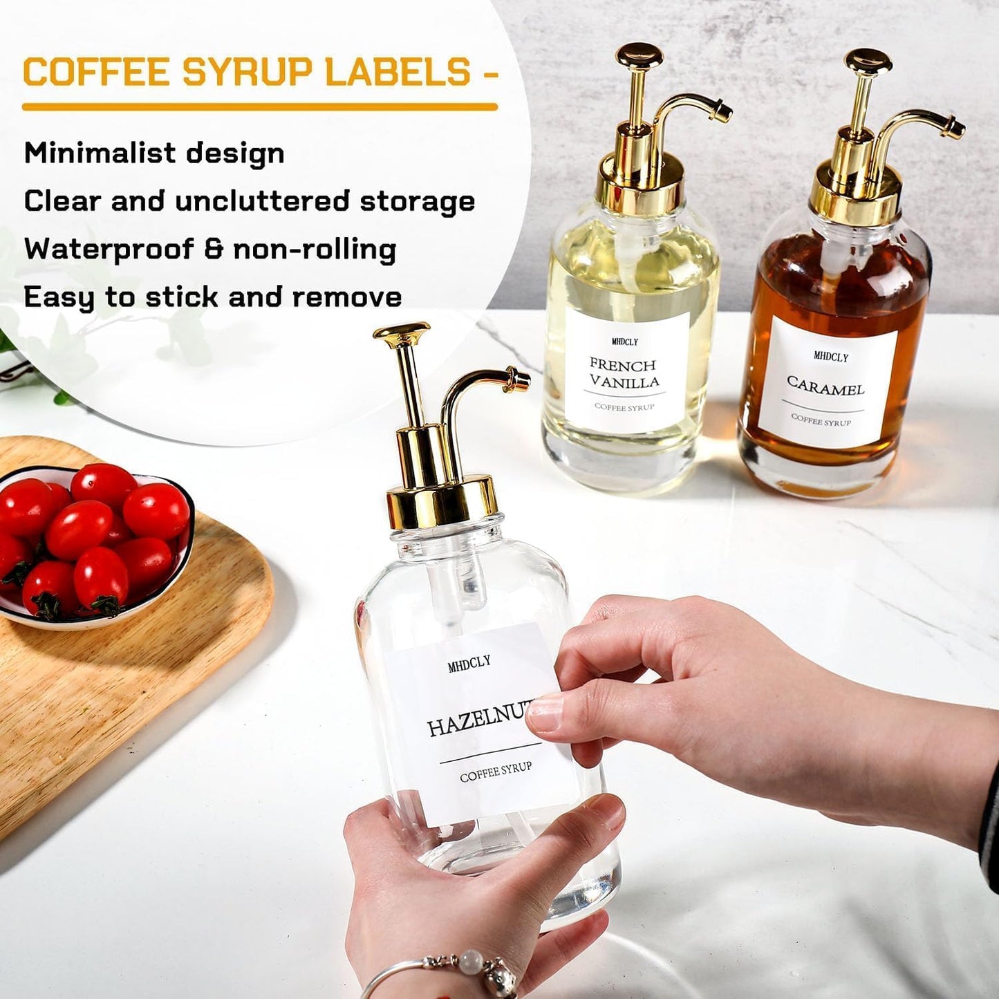 Coffee Bar Accessories, Coffee Syrup Dispenser - 4pack,16.9oz Syrup Di