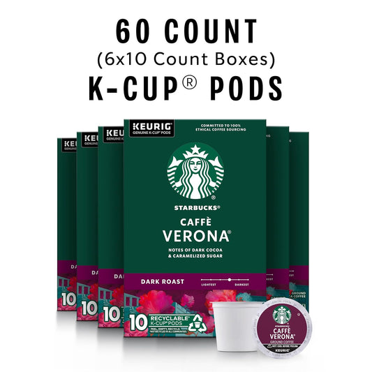 Starbucks K-Cup Coffee Pods, Dark Roast Hot or Iced Coffee, Caffè Vero
