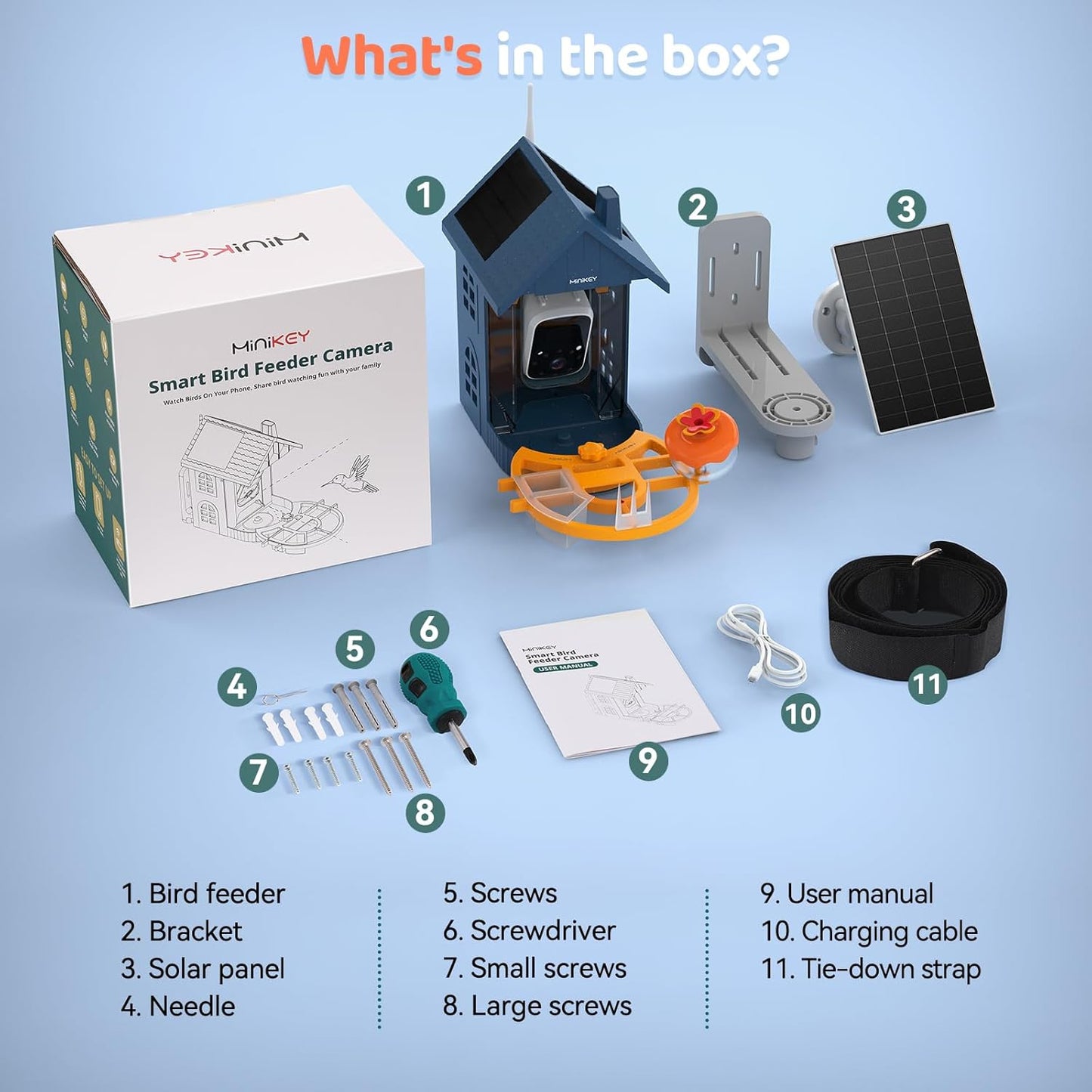 Smart Bird Feeder with Camera Outdoor Birdhouse:AI Identifies 11000+ S