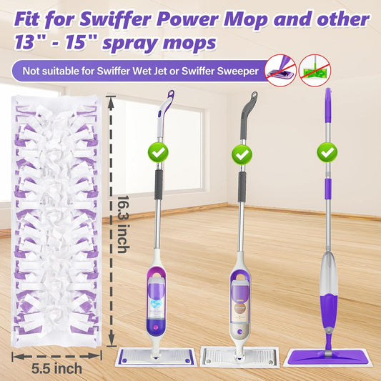 Mop Pads Refills for Swiffer Power Mop: 20 Pcs Wet Dry Disposable Pad for Multi-Surface Floor Cleaning - Mopping Replacement for Tile Hardwood - Sweeping Cloths for Home Kichen