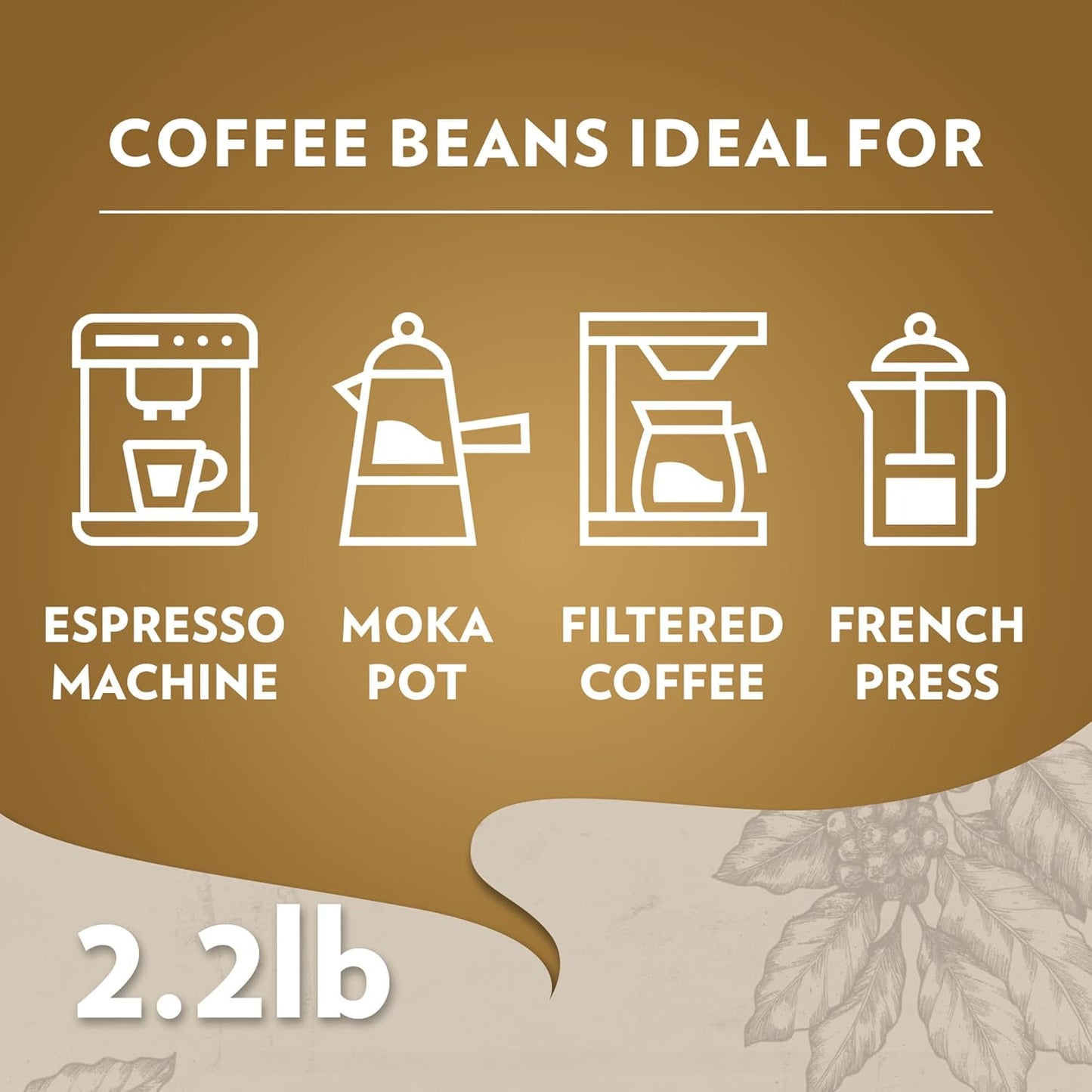 Lavazza Qualità Oro Whole Bean Blend, Medium Roast, 2.2 Pound (Pack of