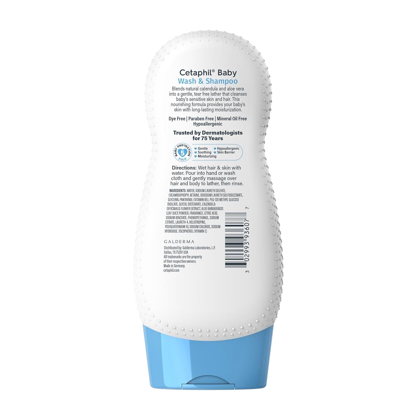 Cetaphil Baby Shampoo and Body Wash with Organic Calendula, Tear Free,