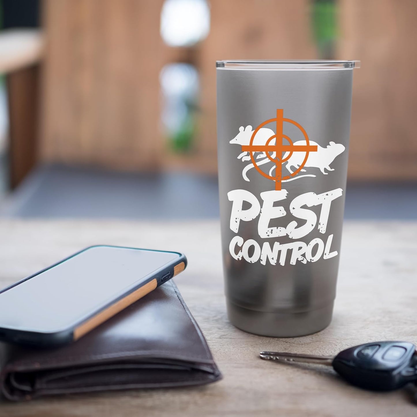 Funny Pest Control Humor for Rat Hunters & Trackers Stainless Steel Insulated Tumbler