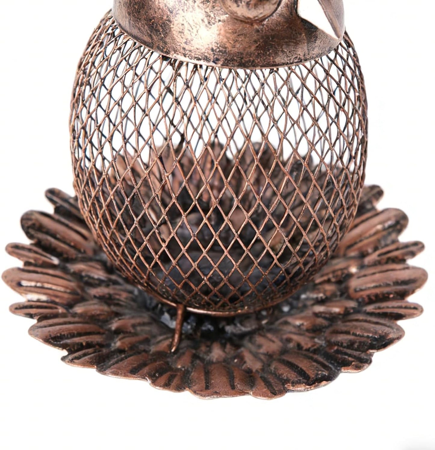 Owl Shaped Bird Feeder, Vintage Metal Squirrel Proof Feeder, Large Capacity Outdoor Feeders, Cute Bird Feeding Accessory for Finch Bluebird Sparrow for Yard Deck Porch Garden Backyard