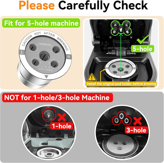 CAPMESSO Reusable K Cups for Keurig: 2025 Updated My K cup Metal Coffee Filter Refillable Coffee Pods with 5 Holes - for K Supreme/K Slim/K-Duo Gen2/K-Brew Chill with MultiStream Technology (2 Pack)