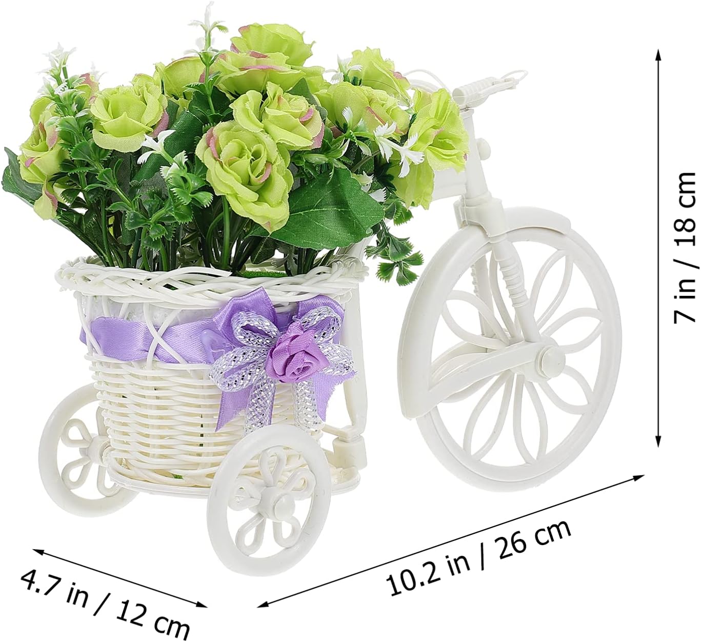 DOITOOL Summer Decorations for Home Indoor Bike Flower Holder Small Shelf Bracket Artificial Flower Arrangements Desktop Plant Stand Bike Display Rack