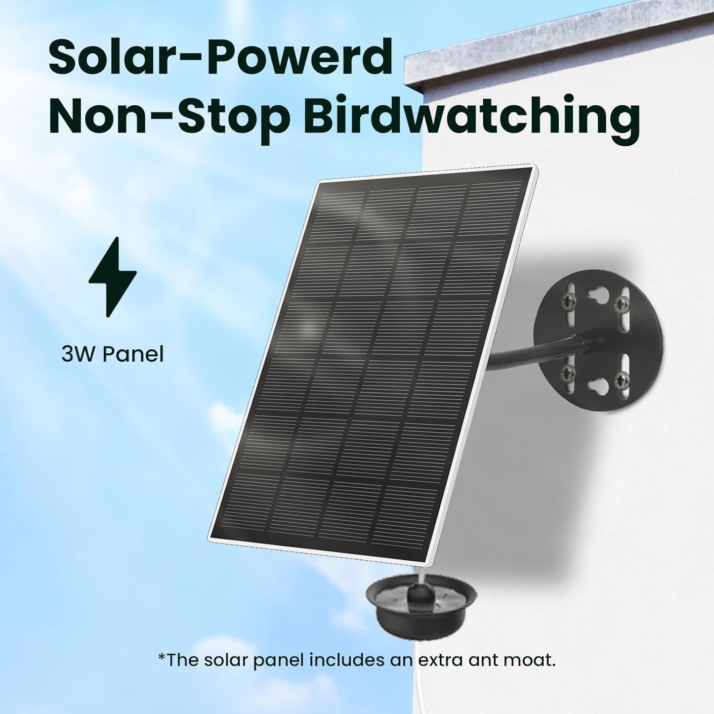 Birdfy Hummingbird Feeder with Camera & Solar Panel, Smart Bird Feeder with AI Recognition & Capture on Outdoors, Gardens, Easy to Clean, 14oz Capacity, SE