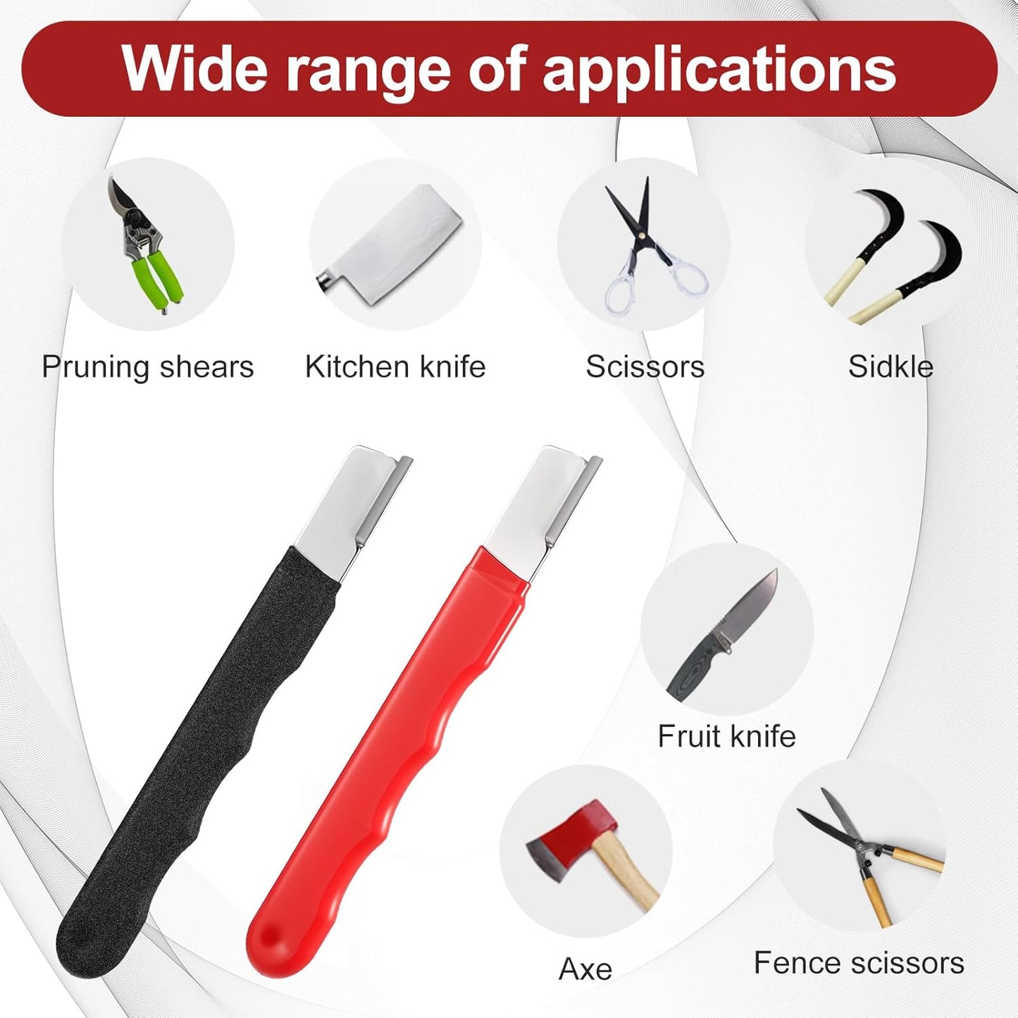 4 Pcs Garden Tool Sharpener, Portable Knife Sharpener, Quickly Blade Sharpener for Scissors knives Pruning Shears Axe Sickle Mini Sharpeners