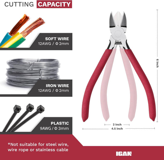IGAN-P6 6-inch Ultra Sharp & Powerful Side Cutter Clippers with Longer