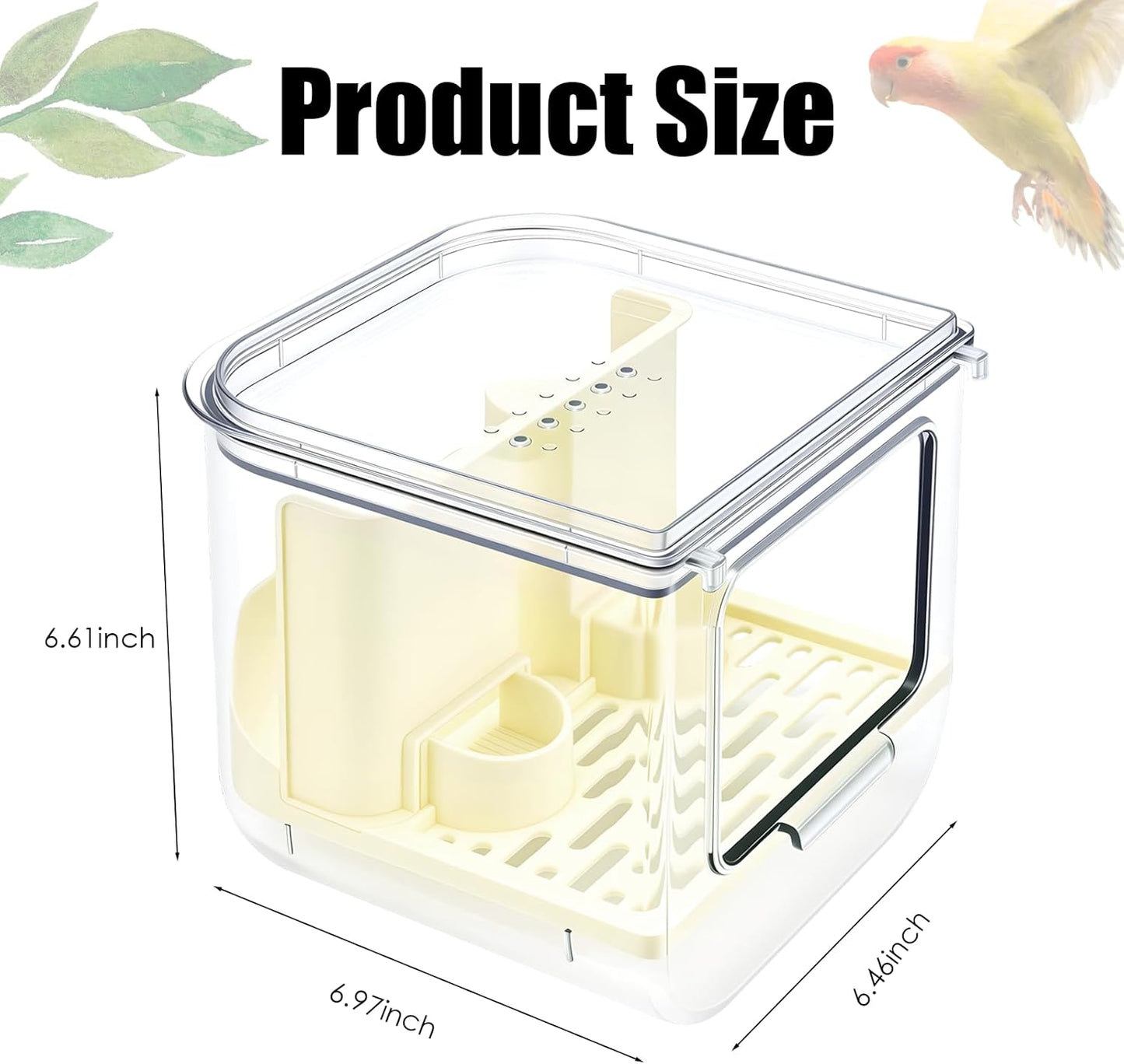 No Mess Automatic Bird Feeder, 2-in-1 Large Capacity Feeding Bowl for