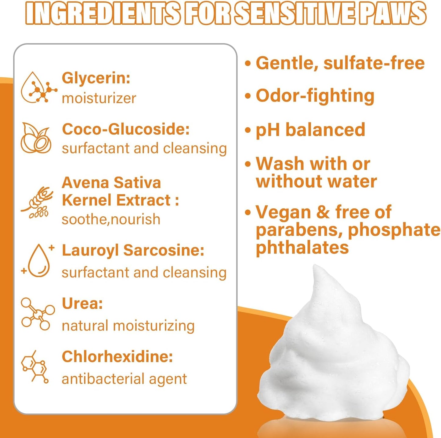 Paw Cleaner for Dogs and Cats,Magic Foam - Clean Paws No-Rinse Foaming