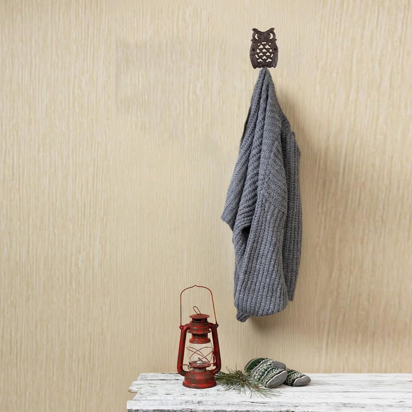BRASSTAR Cast Iron Owl Shaped Coat Hook Wall Mounted Retro Hanger for Hanging Coats, Bags, Hats, Towels, Keys, Tools, Home Farmhouse Garden Decor (1)