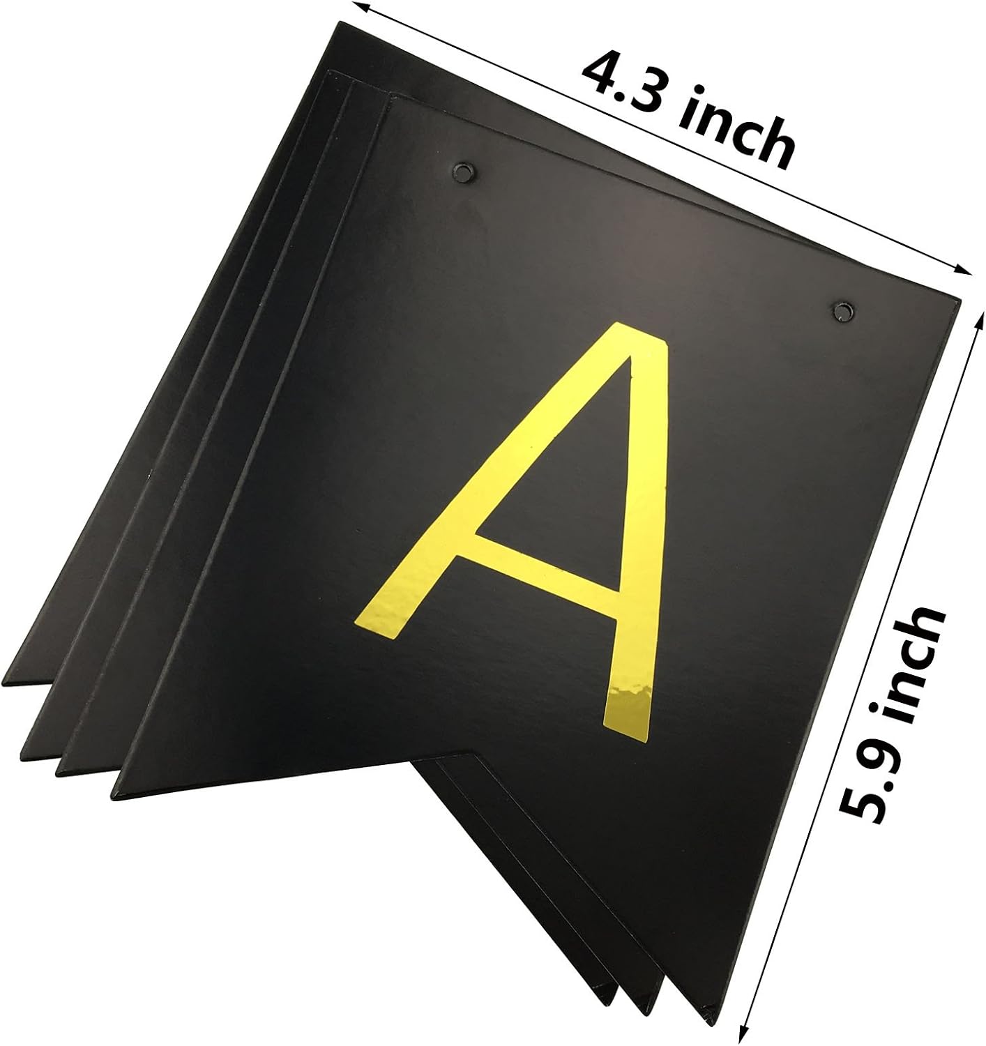 FECEDY Black Happy Birthday Bunting Banner with Shiny Gold Letters Party Supplies